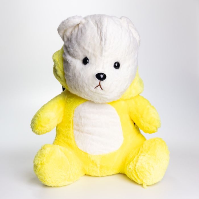 М'яка іграшка-плед, подушка 3 в 1 Ведмедик Тедді в костюмі Пікачу плед в іграшці 40×35×15 (см) дитячий плед іграшка Жовтий 520-2Y