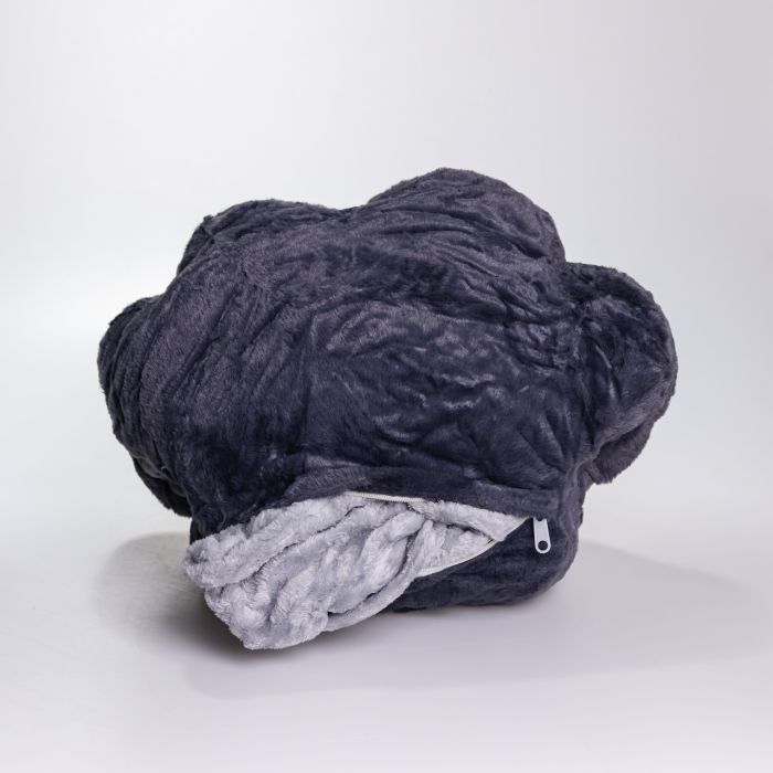 М'яка іграшка-подушка з пледом і муфтою Лапка 40×40×25 (см) іграшка плед 3 в 1 дитячий плюшевий плед Чорний 520-18B