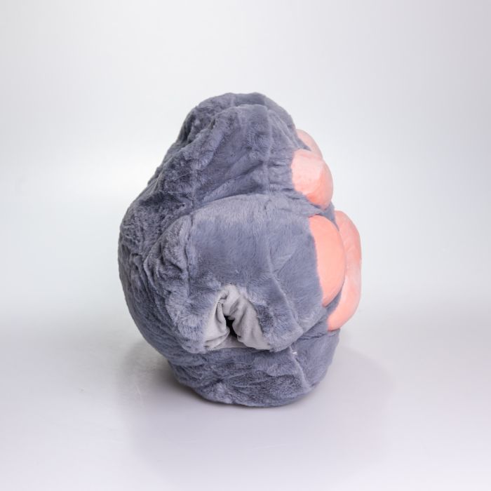 М'яка іграшка-подушка з пледом і муфтою Лапка 40×40×25 (см) іграшка плед 3 в 1 дитячий плюшевий плед Сірий 520-18G