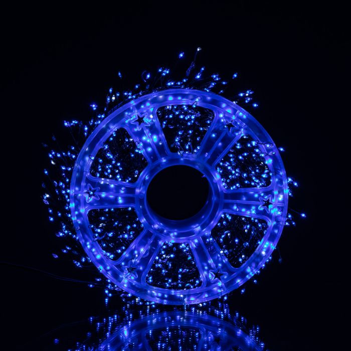 Новорічна гірлянда Хвойна лапа кімнатна роса 100 м 3000 LED зелений провід Синє сяйво D3000L100MGBL