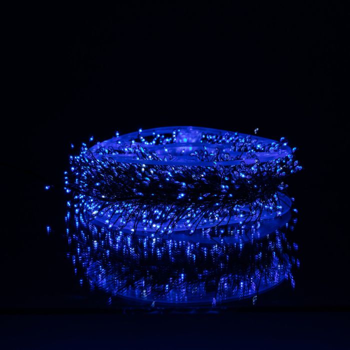 Новорічна гірлянда Хвойна лапа кімнатна роса 100 м 3000 LED зелений провід Синє сяйво D3000L100MGBL