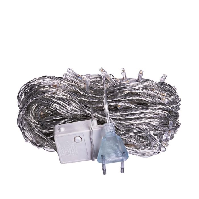 Новорічна гірлянда кімнатна нитка 22 м 220 LED білий провід Жовтий W220LED22MWY