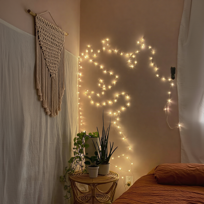 Новорічна гірлянда кімнатна нитка 22 м 220 LED білий провід Жовтий W220LED22MWY