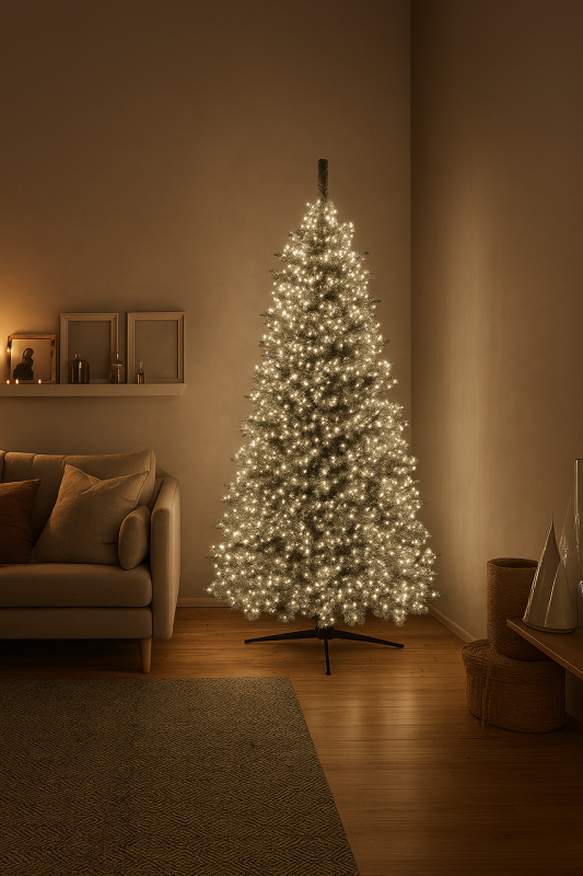 Новорічна гірлянда Хвойна лапа 100 м 3000 LED білий провід Біле сяйво D3000L100MWW