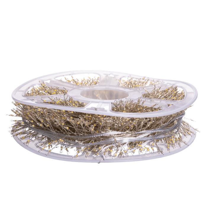 Новорічна гірлянда кімнатна роса Хвойна лапа 50 м 1500 LED білий провід Синє сяйво D1500L50MWBL