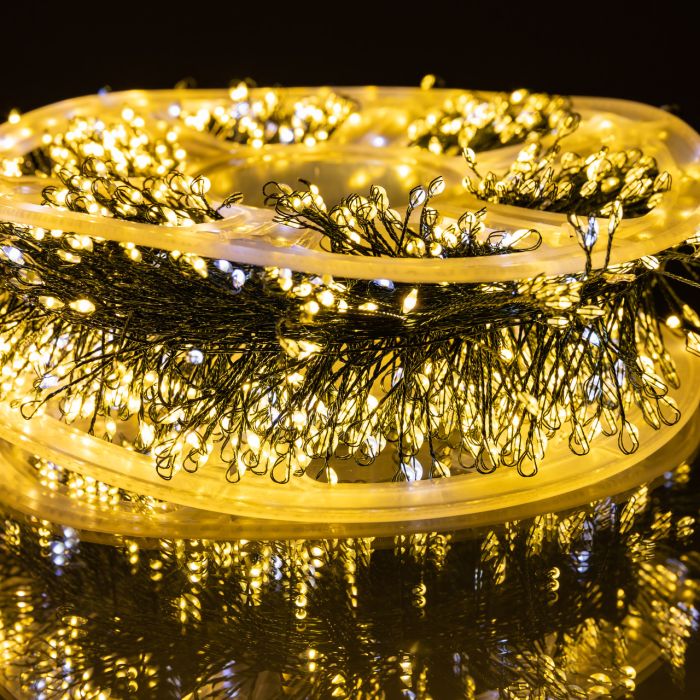 Новорічна гірлянда кімнатна роса Хвойна лапа 50 м 1500 LED зелений провід Жовте сяйво D1500L50MGY