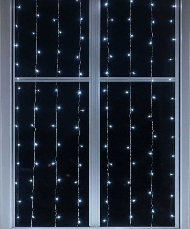 Новорічна гірлянда штора 1,5х1,5 м 64 LED білий провід Білий ZWM1564LEDW