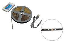 Світлодіодна LED стрічка з пультом RGB 5050 (живлення від USB) (EL-5050-1)